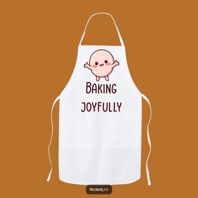 Funny Macaron Twirl Apron: Bake with Blushing Joy!