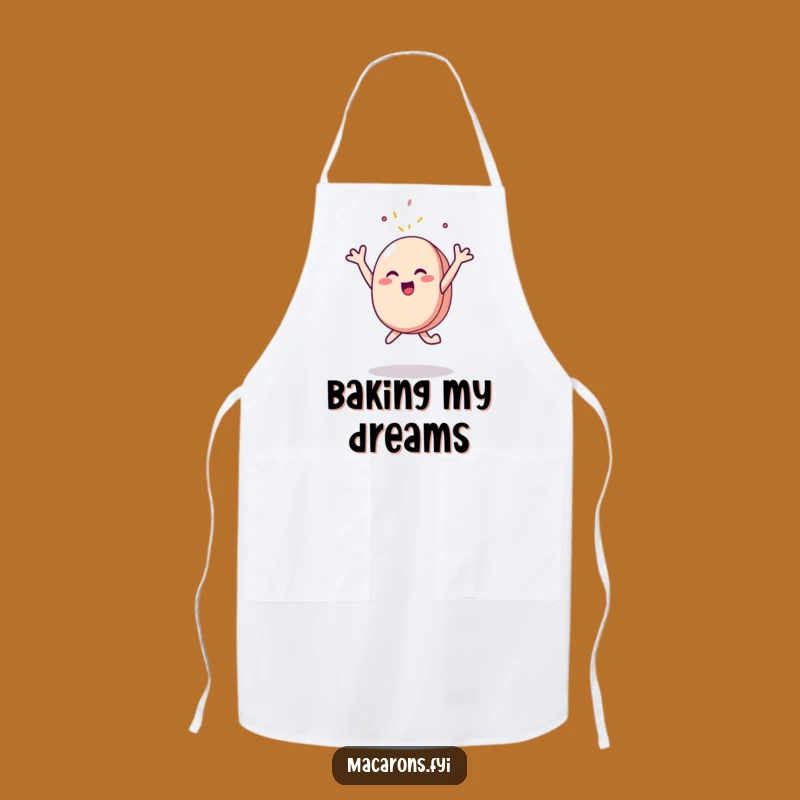 Funny Macaron Sprinkle Leap Apron: Cook with Joy & Humor!