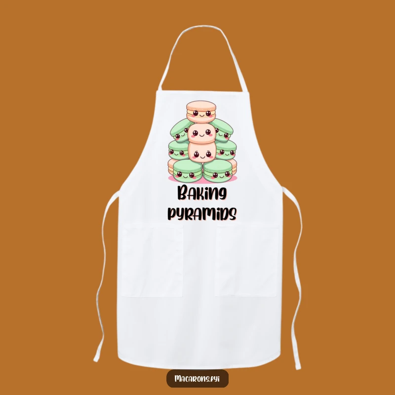 Funny Macaron Pyramid Apron - Precarious Sweet Stack Chef Gift