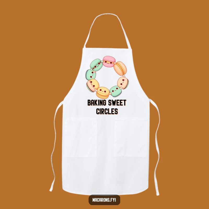 Funny Macaron Circle Apron: Bake with Joy and Spinning Sweet Friends