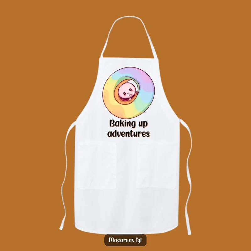 Funny Macaron Rainbow Slide Apron: Cook with Joyful Flair