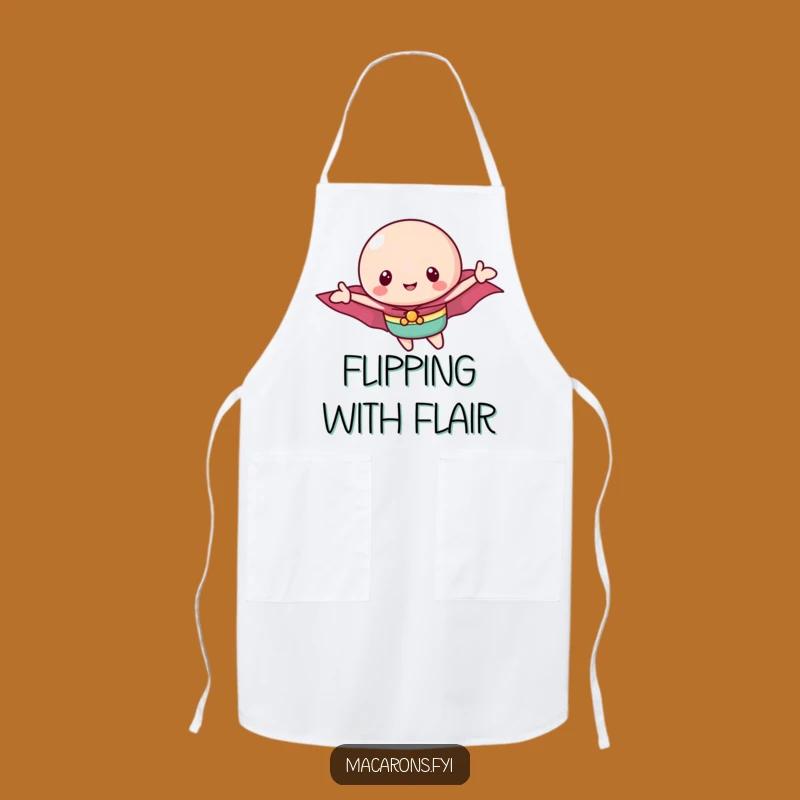 Funny Flying Macaron Hero Apron: Cook with Sweet Courage, Perfect Funny Kitchen Gift