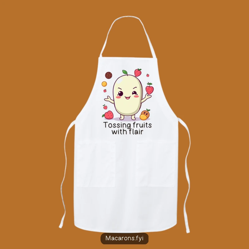 Funny Juggling Macaron Fruit Apron: Cook with Playful Flair!