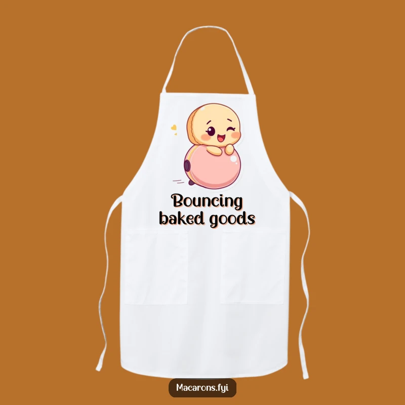 Funny Macaron Bouncing Ball Apron: Cook with Glee and a Playful Wink