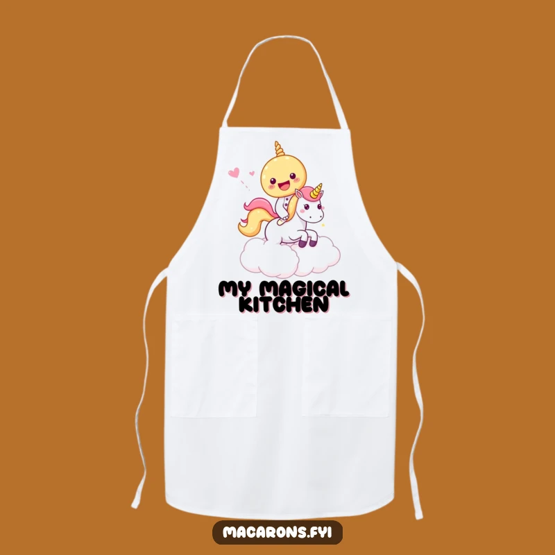 Funny Macaron Unicorn Ride Apron: Cook with Magic, Perfect Fantasy Funny Gift!