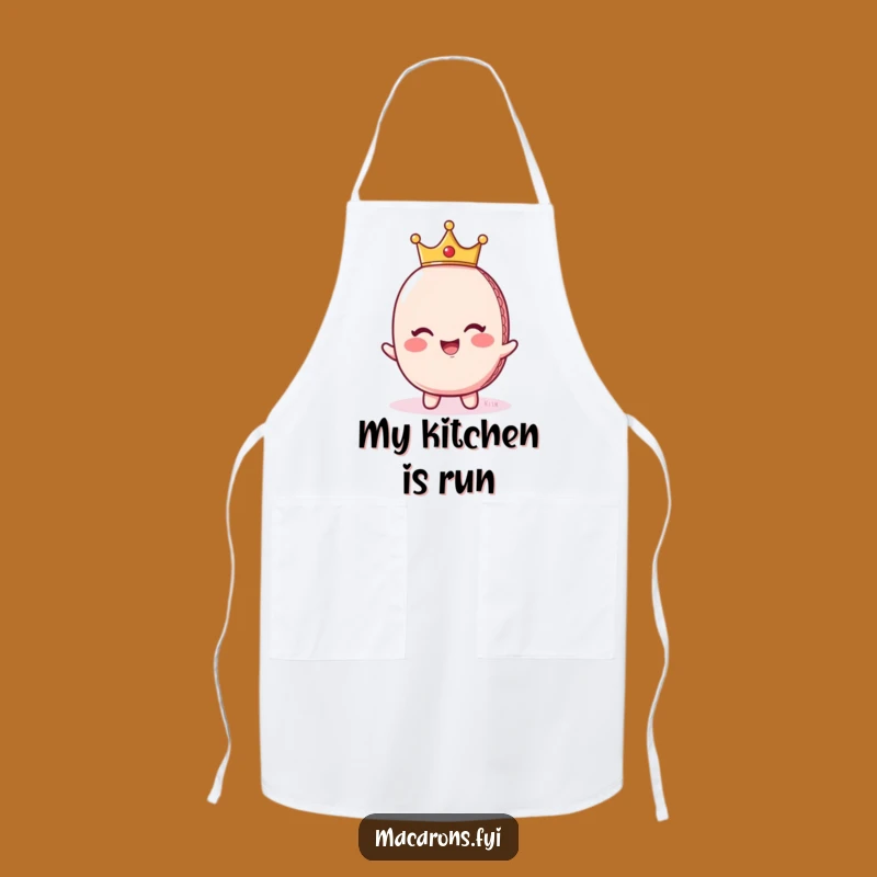 Funny Regal Macaron Crown Apron - Giggling Royalty Kitchen Gift!