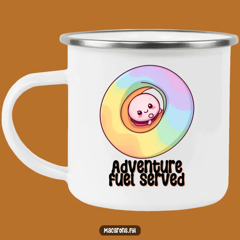 Funny Macaron Rainbow Slide Camping Mug: Adventure Fuel for You