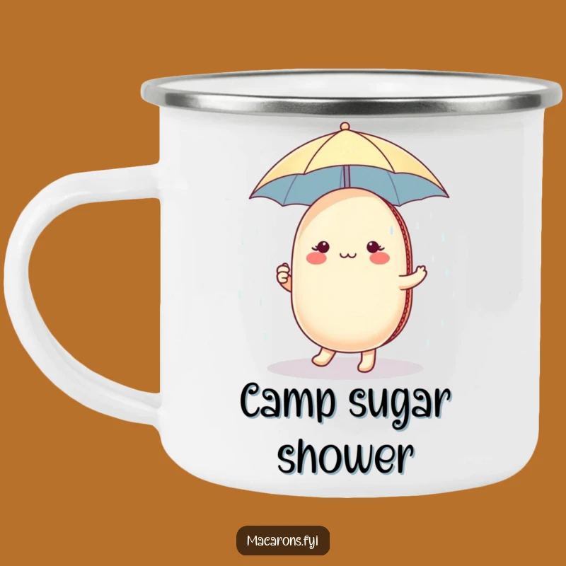 Durable Funny Macaron Sugar Shower Camping Mug: Adventure with Whimsical Sweetness