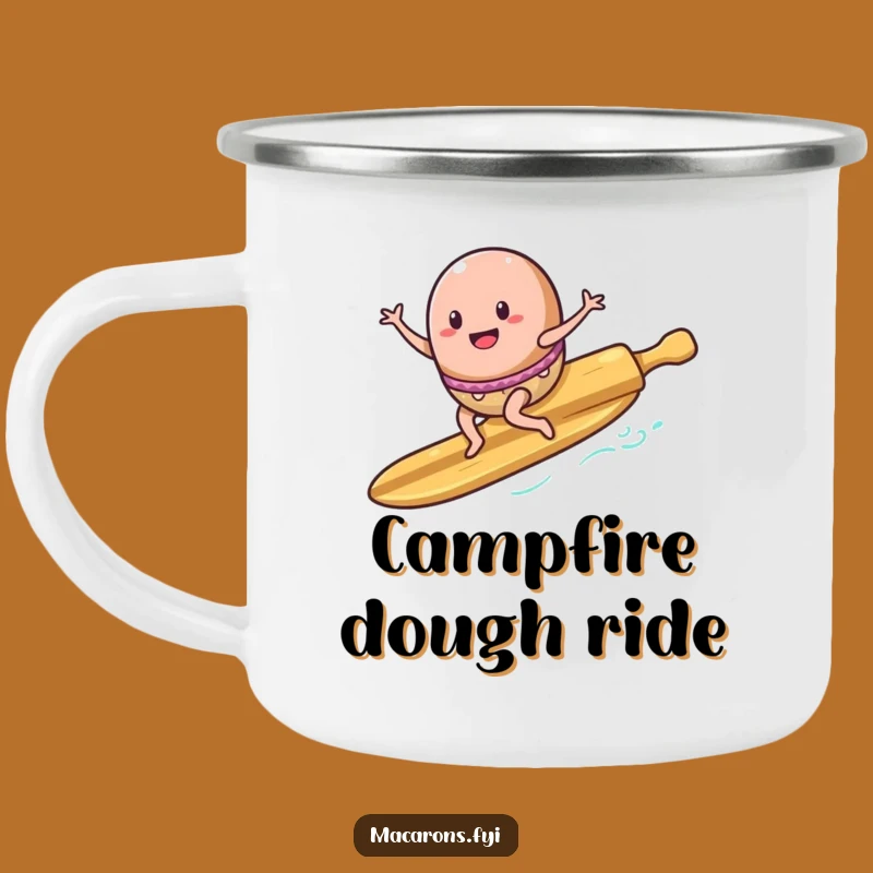 Funny Surfing Macaron Rolling Pin Camping Mug: Adventure Fuel!