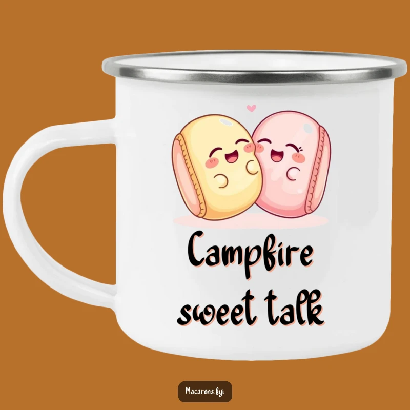 Funny Macaron Friends Camping Mug: Giggling Duo, Rugged & Hilarious Gear
