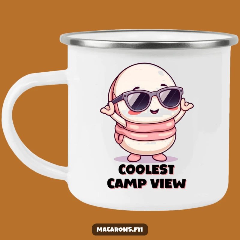 Funny Kawaii Macaron Sunglasses Camping Mug: Outdoor Cool Character Gift