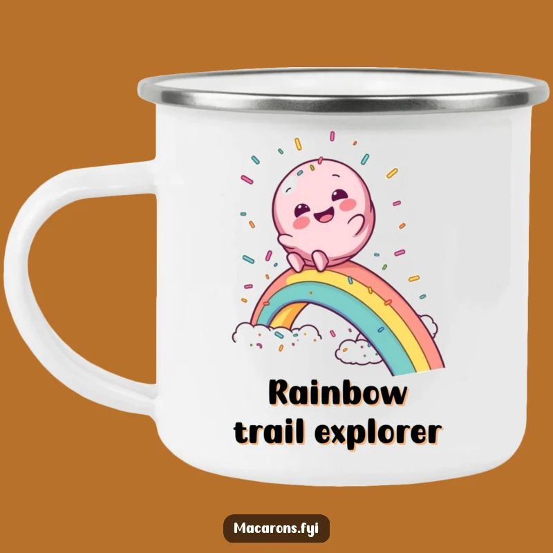 Funny Macaron Rainbow Slide Camping Mug: Magical Sips on the Go!