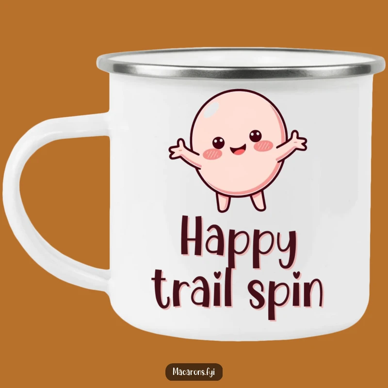 Funny Macaron Twirl Camping Mug: Sweet Sips on Your Adventures!