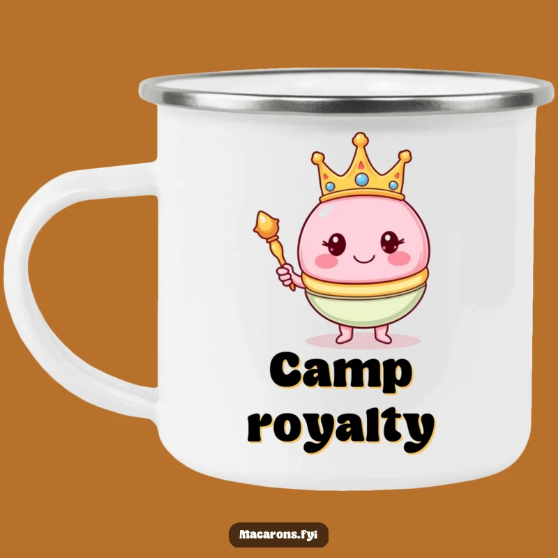 Funny Royal Macaron Camping Mug - Your Majestic Camp Companion!