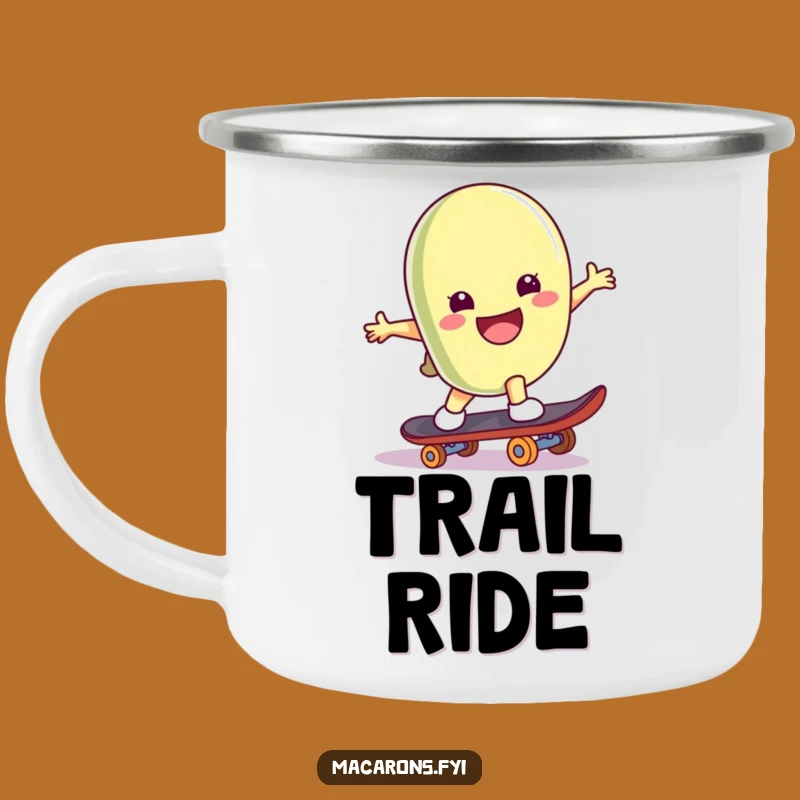 Funny Skater Macaron Camping Mug - Rad Outdoor Adventure Gift