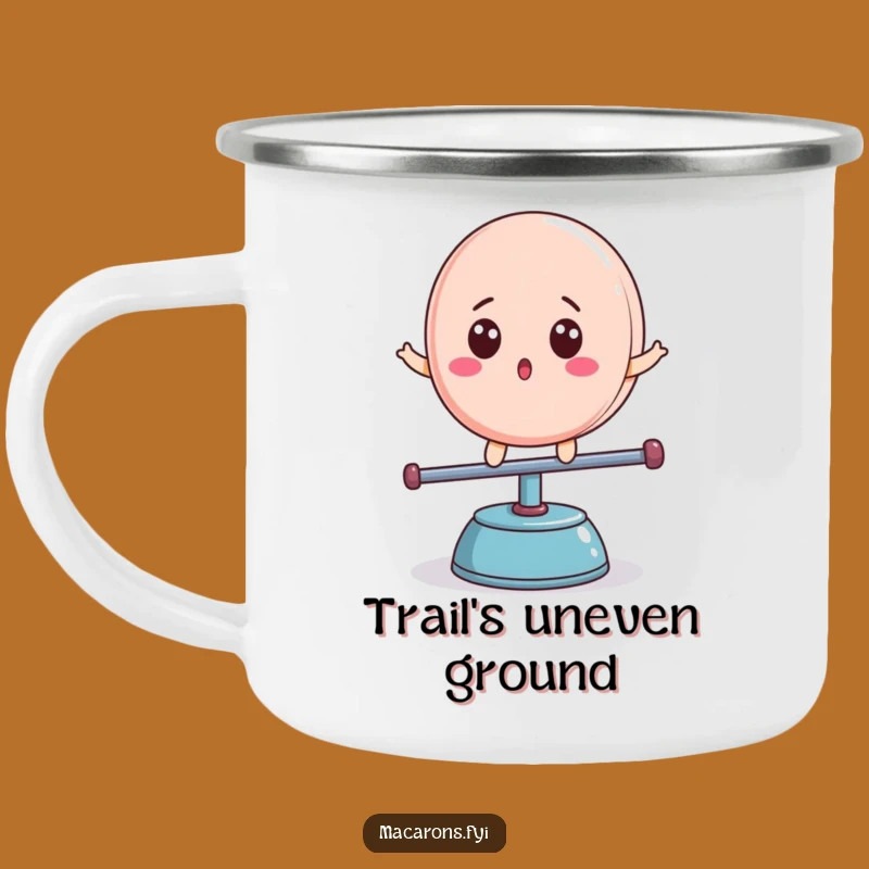 Funny Macaron Teeter-Totter Camping Mug - Adventure and Surprise Outdoors!