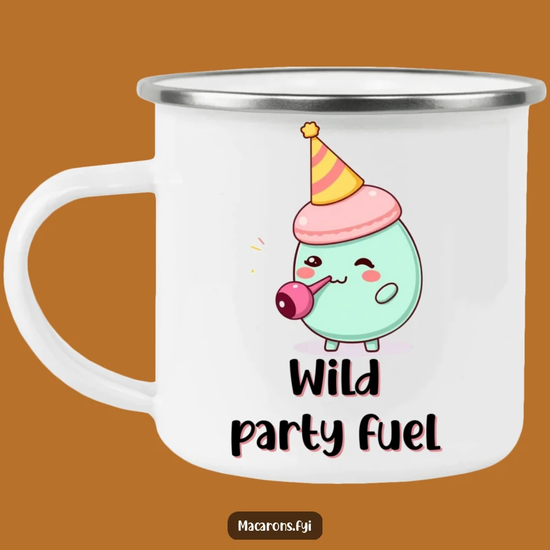 Funny Macaron Party Blower Camping Mug: Hilarious Outdoor Character Cup