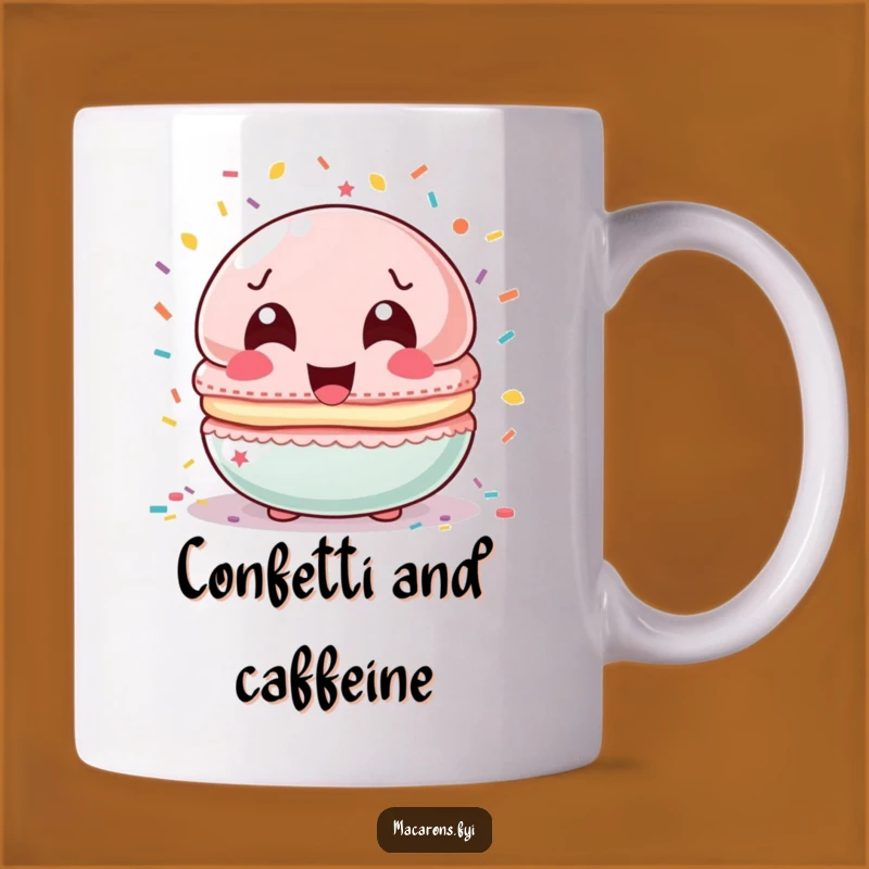 Funny Confetti Macaron Mug: Celebrate Life with This Hilarious Gift