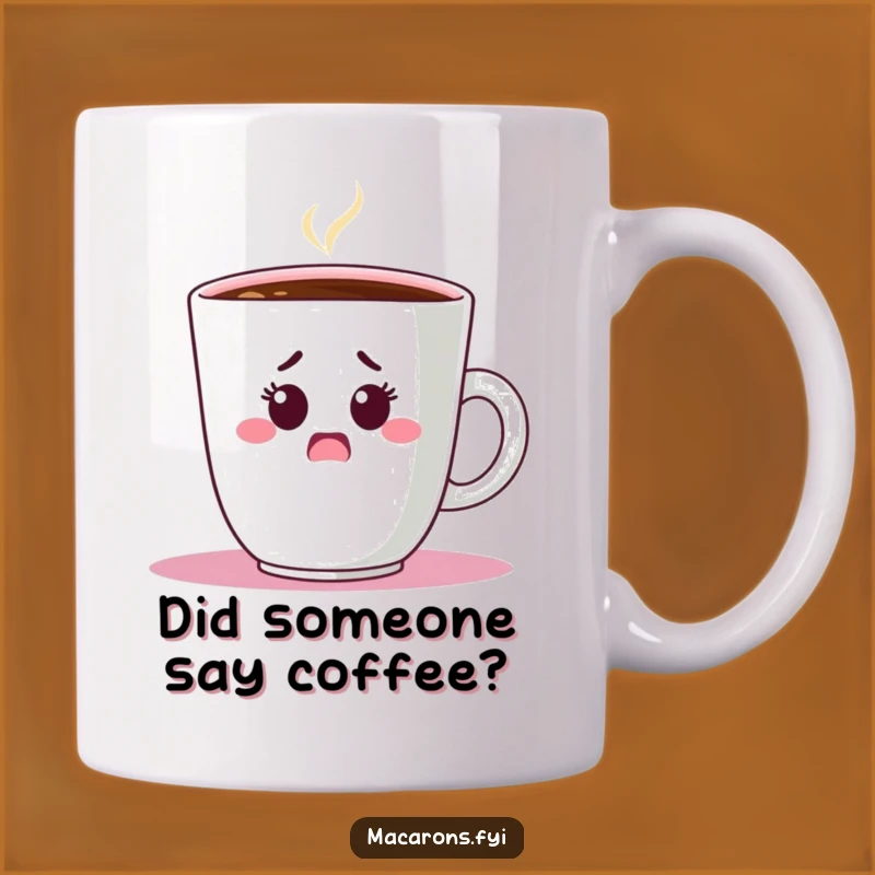 Funny Shocked Macaron Coffee Mug: Caffeine's Surprise Funny Gift!