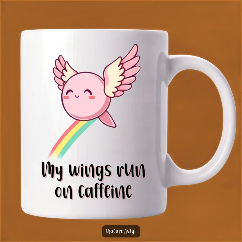 Funny Angelic Macaron Wings Mug: Heavenly Humor Funny Gift!