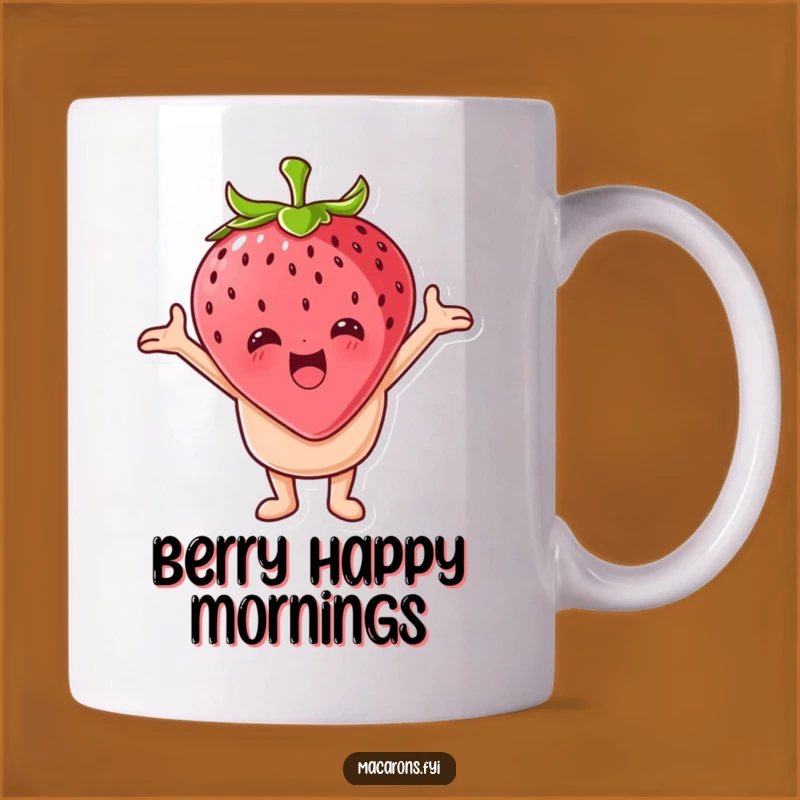 Funny Hugging Macaron Strawberry Mug - Share the Love & Laughter!