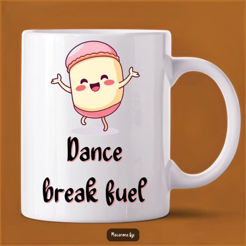Funny Kawaii Macaron Dance Mug: Silly Character Exaggerated Moves Perfect Gift