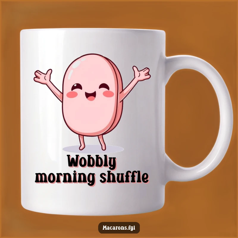 Funny Macaron Dance Mug: Joyful Character Gift for a Happy Start