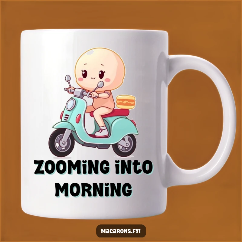 Funny Macaron Scooter Mug: Zoom into Your Day with This Hilarious Gift