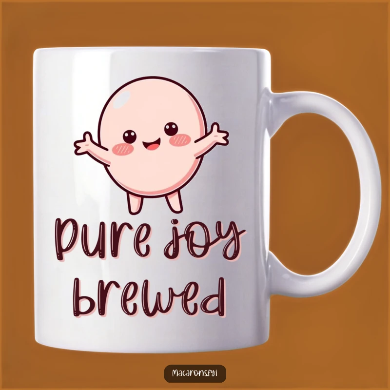 Funny Macaron Twirl Mug: Joyful and Blushing Treat Gift