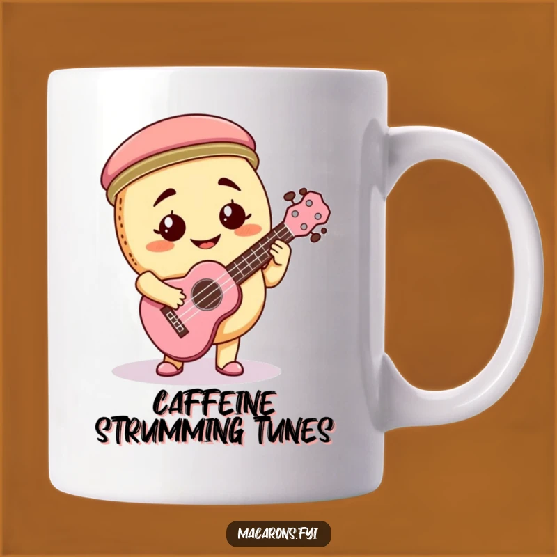 Funny Macaron Ukulele Mug: Playful Gift for Music Lovers with a Smile