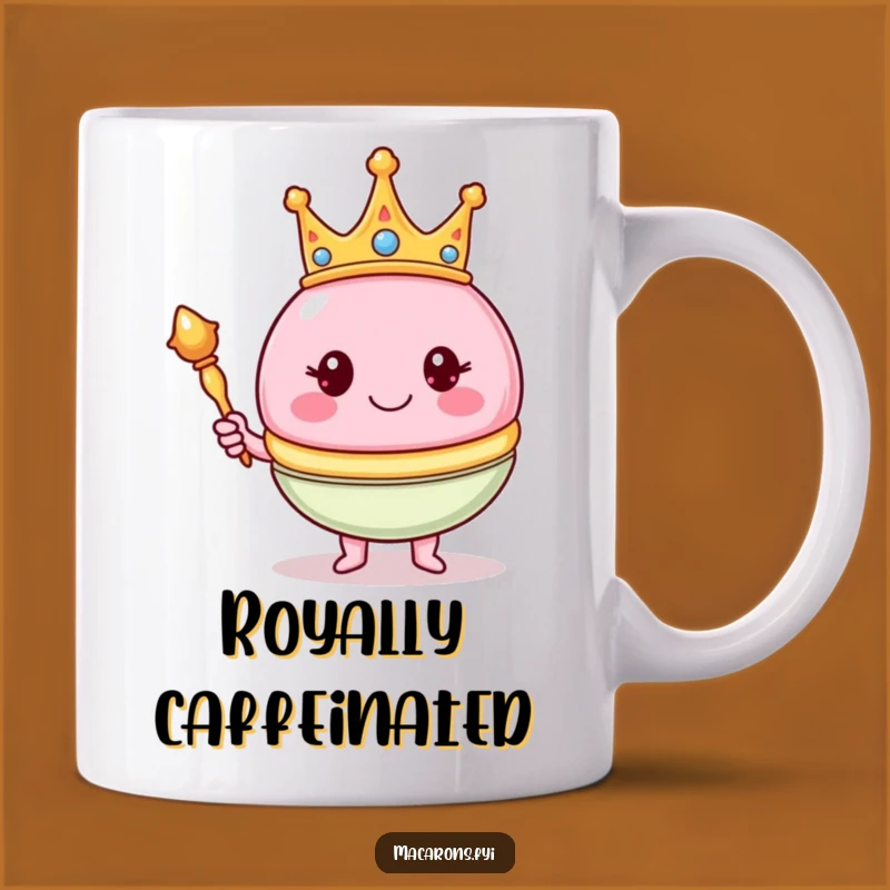 Funny Royal Macaron King Mug - Rule Your Day with Laughter!