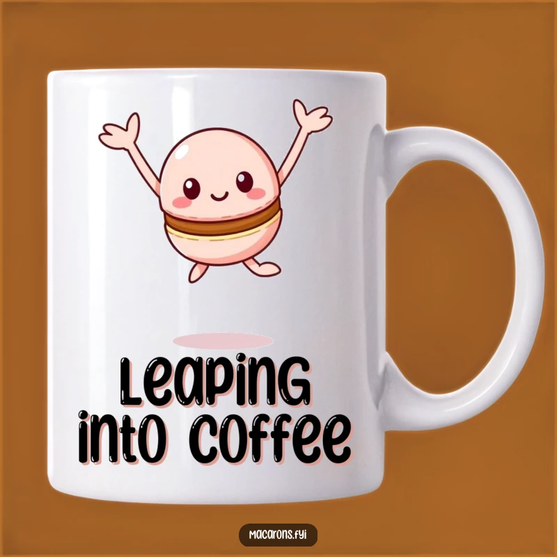 Funny Kawaii Macaron Leap Mug: Pure Joy, Perfect Gift for Happy People