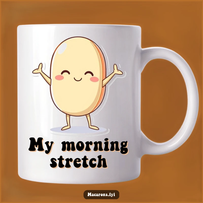 Funny Macaron Pose Mug: Hilarious Akimbo Character for a Delightful Coffee Break Gift