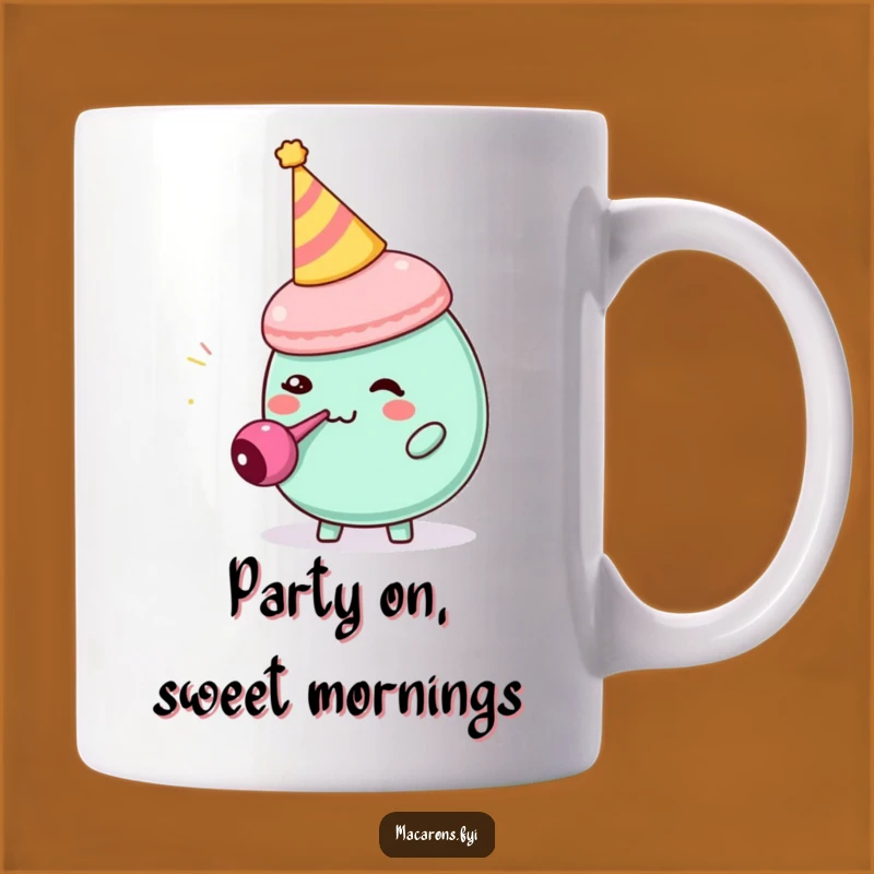Funny Macaron Party Blower Mug: Hilarious Birthday Character Gift for Laughter
