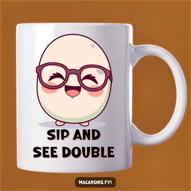 Funny Giggling Macaron Mug: Laughter Guaranteed with Big Glasses