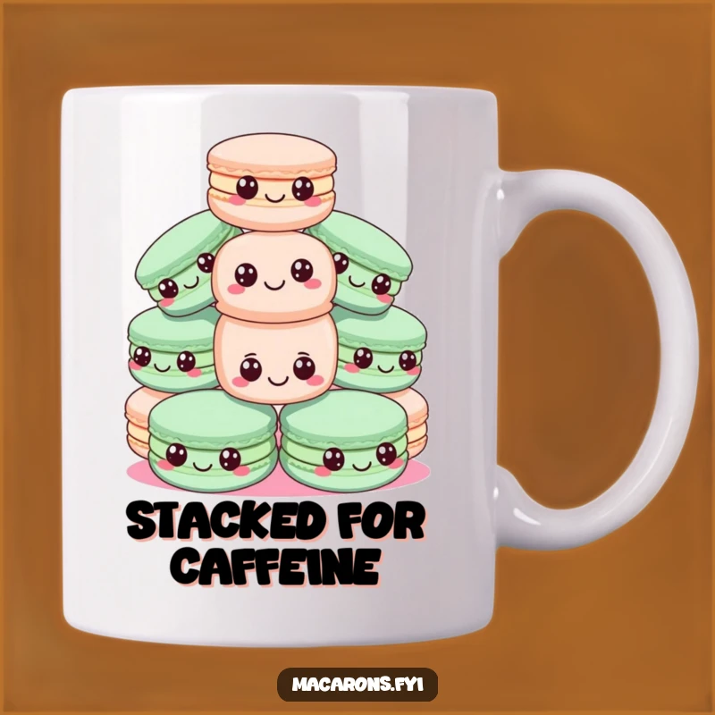 Funny Macaron Pyramid Mug - Precarious Sweet Stack Funny Gift