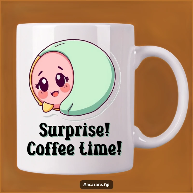 Funny Macaron Tumbling Mug: Surprised Delightful Macaron for a Hilarious Gift