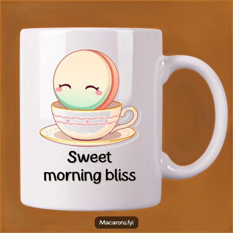 Funny Serene Macaron Mug: Peaceful Tea Float, Relaxing Funny Gift