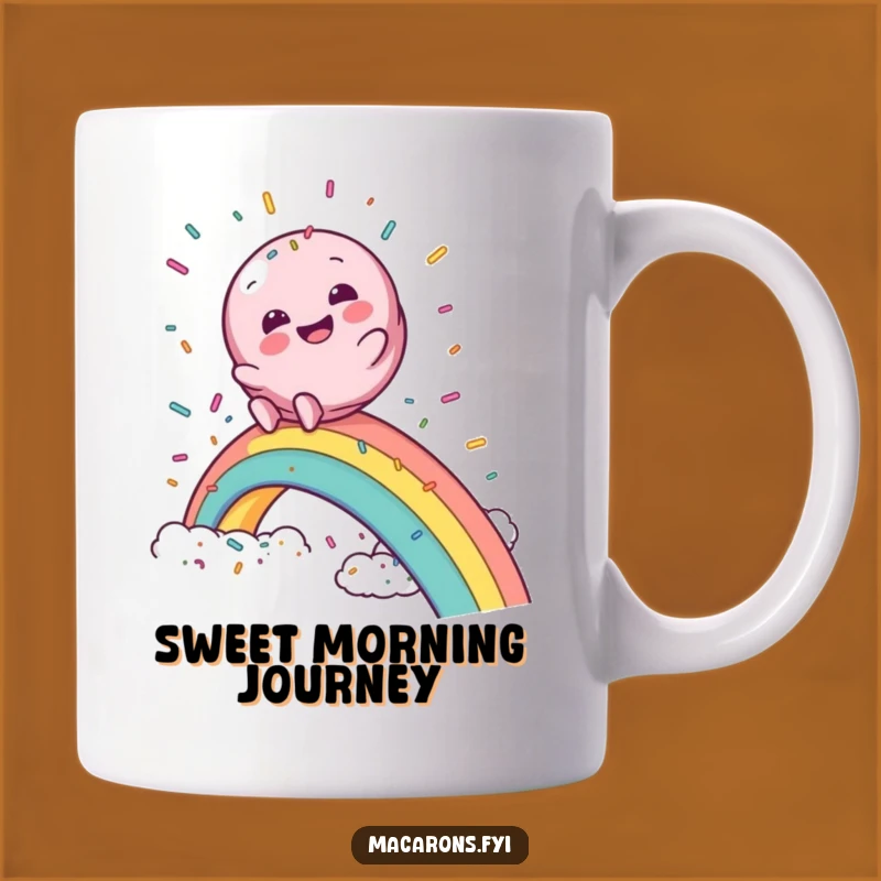 Funny Macaron Rainbow Slide Mug: Magical Journey Gift for Dreamers