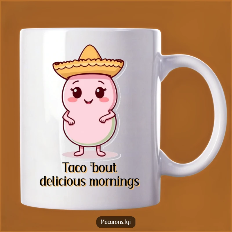 Funny Macaron Sombrero Mug: A Confident Treat, Perfect Humorous Gift!