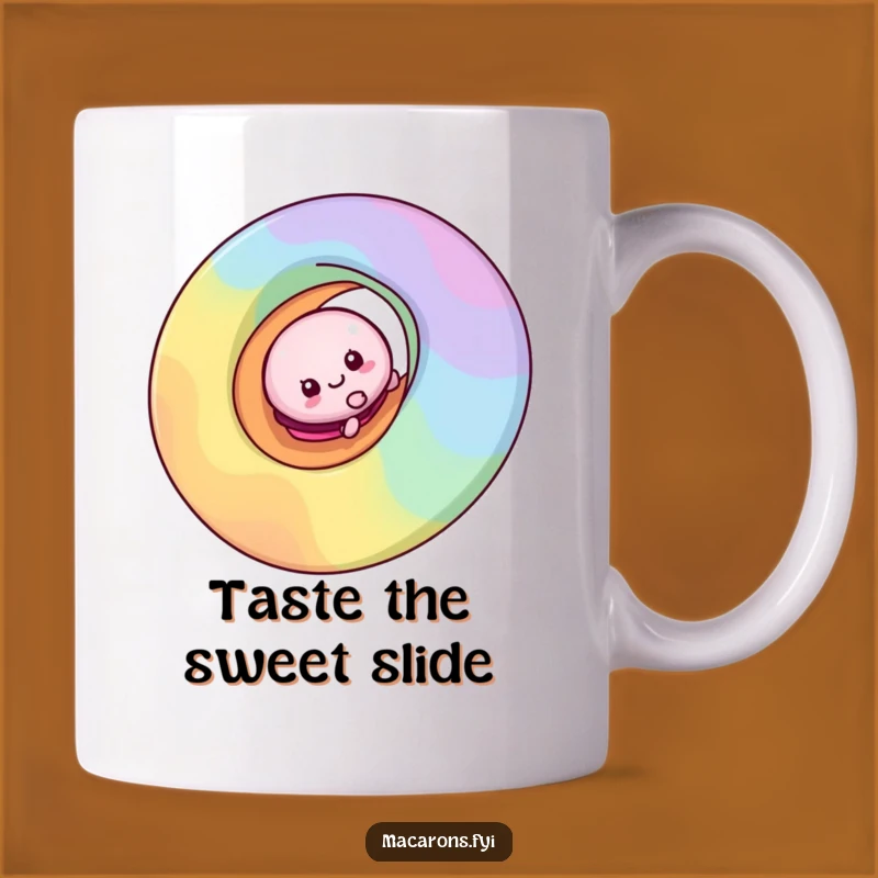 Funny Macaron Rainbow Slide Mug: A Whimsical Treat for Coffee Lovers
