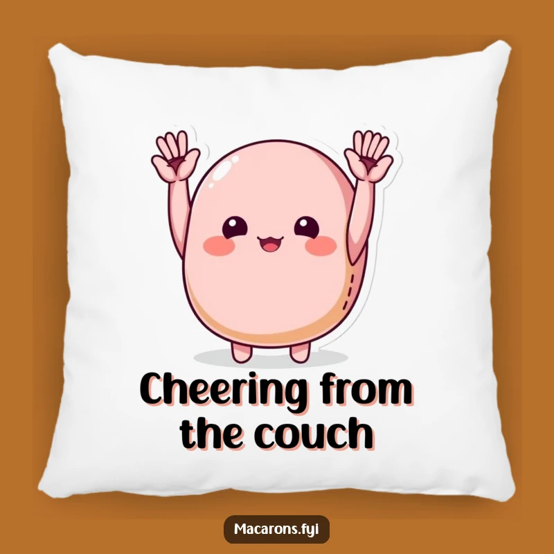 Funny Macaron Cheering Pillow: Cozy Up with Joy for Hilarious Comfort