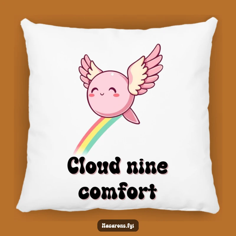 Funny Winged Macaron Pillow: Cozy Up with Sweet Dreams!