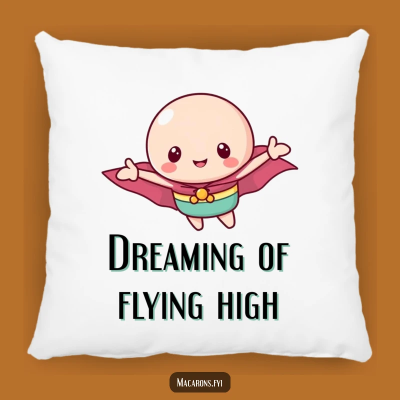 Funny Flying Macaron Hero Pillow: Cozy Comfort, Sweet & Funny Accent, Gift