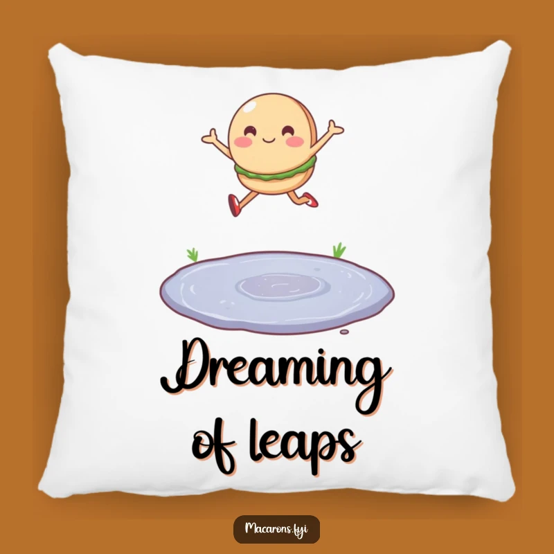 Funny Macaron Leap Pillow: Cozy Comfort with a Joyful Twist
