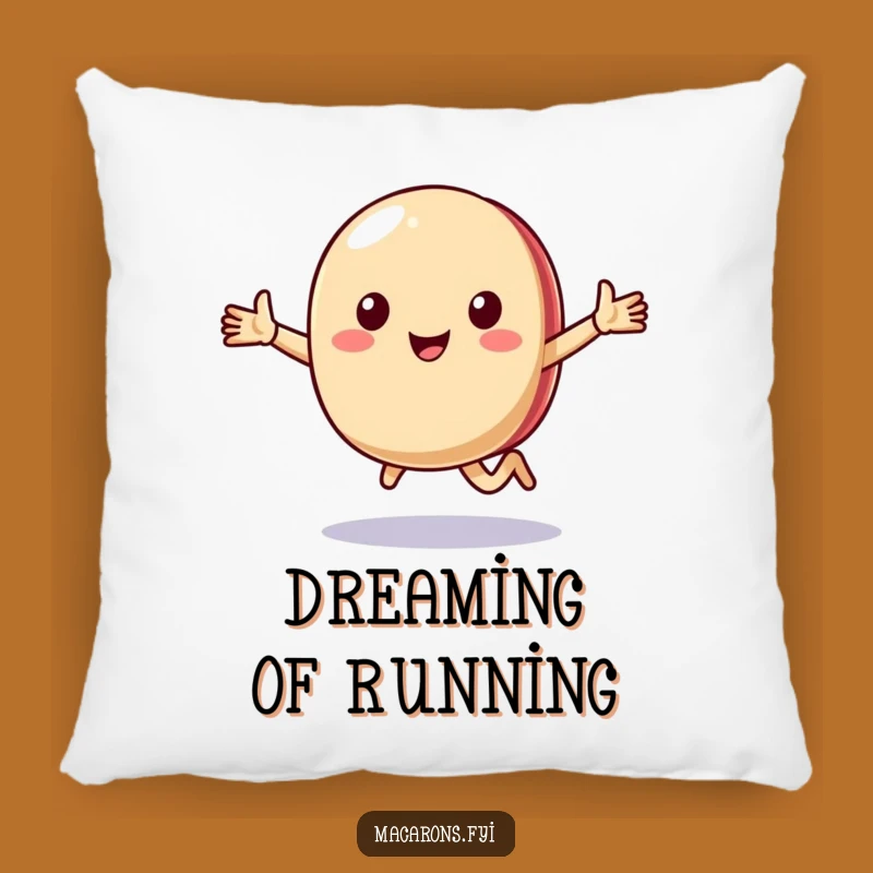 Funny Macaron Running Pillow: Cozy Character, Comfy Decorative Accent