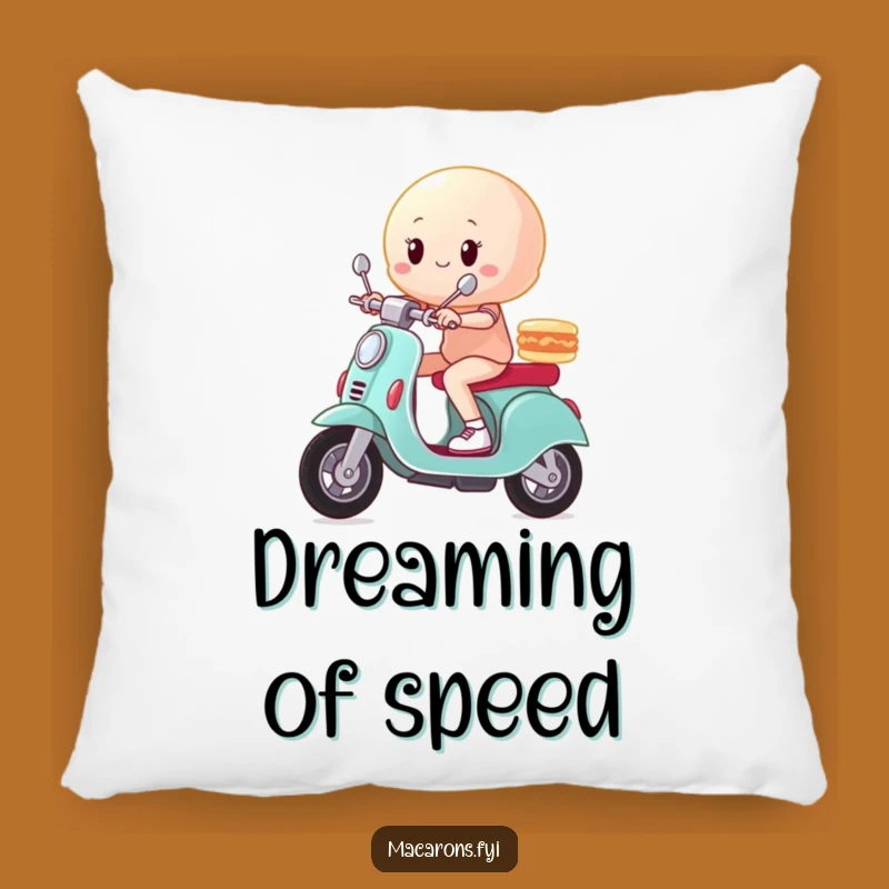 Funny Macaron Scooter Pillow: Cuddle Up with Speed and Smiles