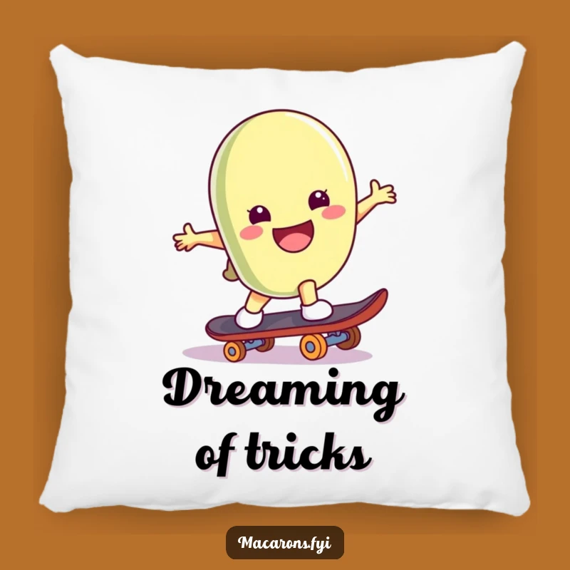 Cozy Funny Skater Macaron Pillow - Soft & Playful Decor Gift