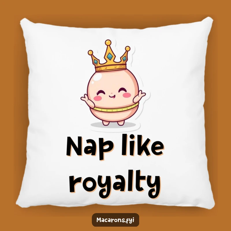 Funny Crowned Macaron Pillow: Plush Comfort Fit for a King