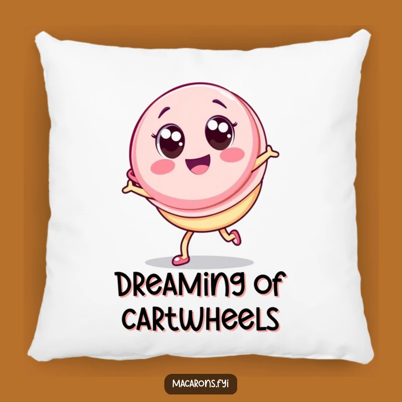 Funny Kawaii Macaron Cartwheel Pillow: Cozy Joy, Perfect Huggable Gift